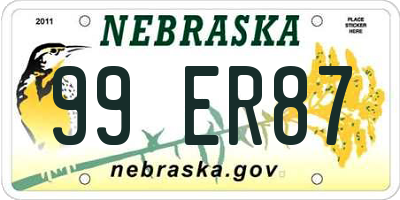 NE license plate 99ER87