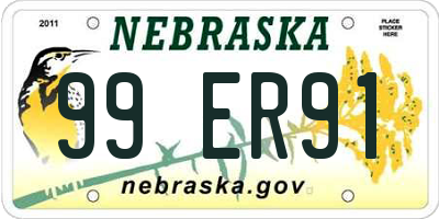 NE license plate 99ER91