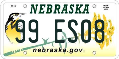 NE license plate 99ES08
