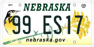NE license plate 99ES17