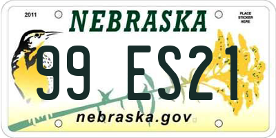 NE license plate 99ES21
