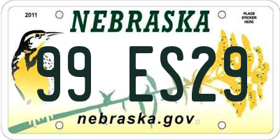 NE license plate 99ES29