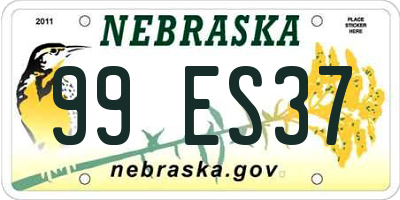 NE license plate 99ES37