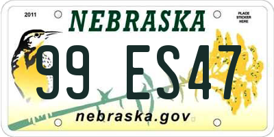 NE license plate 99ES47
