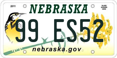NE license plate 99ES52