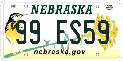 NE license plate 99ES59