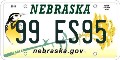 NE license plate 99ES95