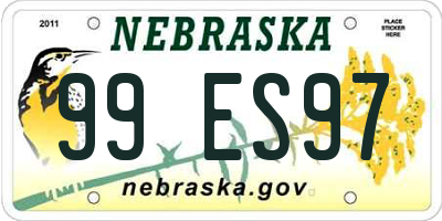 NE license plate 99ES97