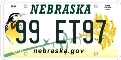 NE license plate 99ET97