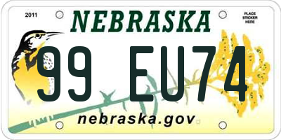 NE license plate 99EU74