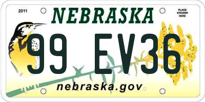 NE license plate 99EV36