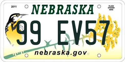 NE license plate 99EV57