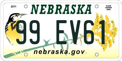 NE license plate 99EV61