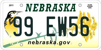 NE license plate 99EW56
