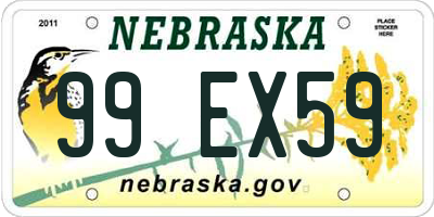 NE license plate 99EX59