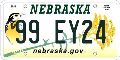 NE license plate 99EY24