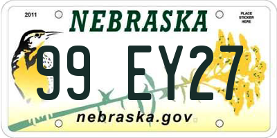 NE license plate 99EY27