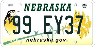 NE license plate 99EY37