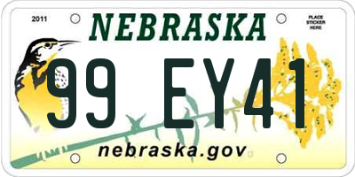 NE license plate 99EY41