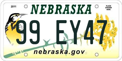 NE license plate 99EY47