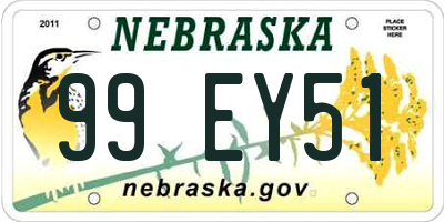 NE license plate 99EY51