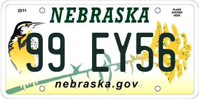 NE license plate 99EY56