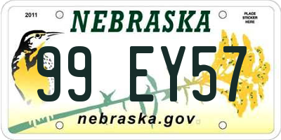 NE license plate 99EY57