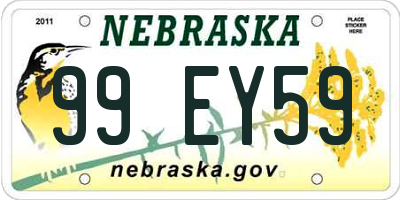 NE license plate 99EY59