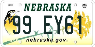 NE license plate 99EY61