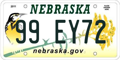 NE license plate 99EY72