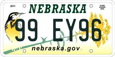 NE license plate 99EY96