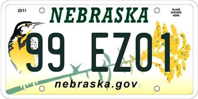 NE license plate 99EZ01