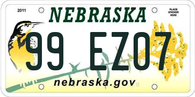 NE license plate 99EZ07