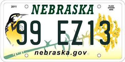 NE license plate 99EZ13