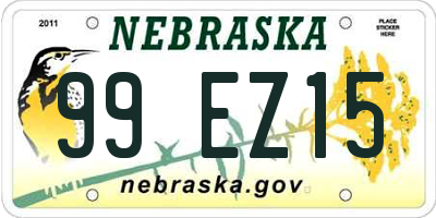 NE license plate 99EZ15