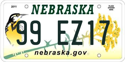 NE license plate 99EZ17