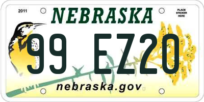 NE license plate 99EZ20