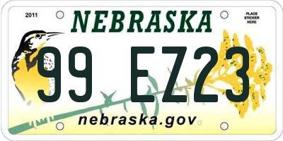NE license plate 99EZ23
