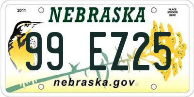 NE license plate 99EZ25