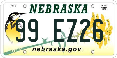 NE license plate 99EZ26
