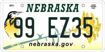 NE license plate 99EZ35