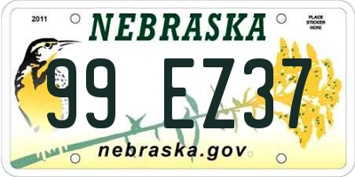 NE license plate 99EZ37