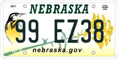 NE license plate 99EZ38