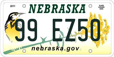 NE license plate 99EZ50