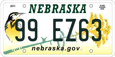 NE license plate 99EZ63