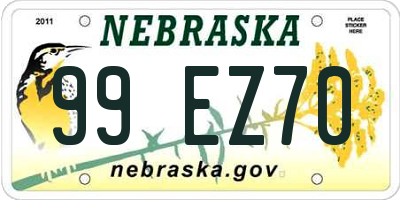 NE license plate 99EZ70