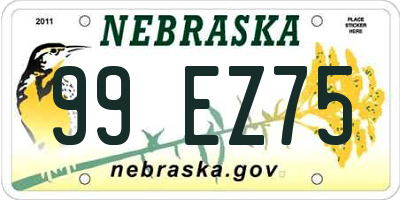 NE license plate 99EZ75