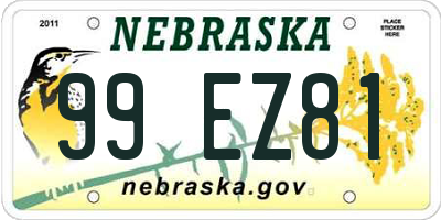 NE license plate 99EZ81