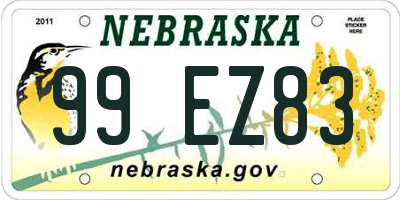 NE license plate 99EZ83