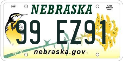 NE license plate 99EZ91